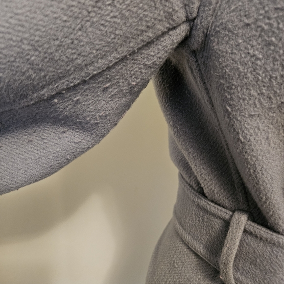 Dusty Blue Hooded Wrap Coat XS - Picture 3 of 12